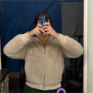 Athleta Cream Teddy Jacket